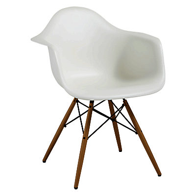 Vitra Eames DAW 43cm Armchair White / Light Wood